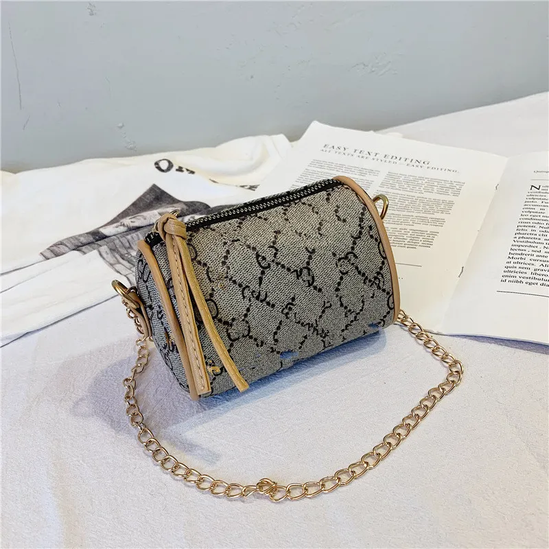 キッズかわいいハンドバッグ韓国の女の子ミニプリンセスの財布の古典的なパターンプリントPUチェーンバッグトートファッションベビーキャンディバッグ素敵な贈り物
