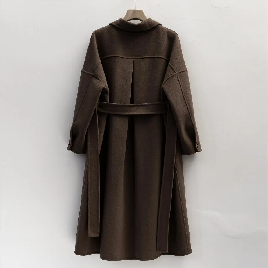 Autumn Winter Wool Casat Single Basted Maxi Coat 201102