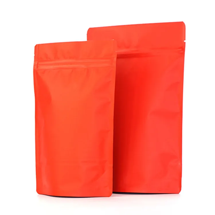 Leotrusting debout sac à fermeture éclair en papier d'aluminium mat Doypack café moulu thé noix collations cuisine sacs de rangement d'épices Y1202212O