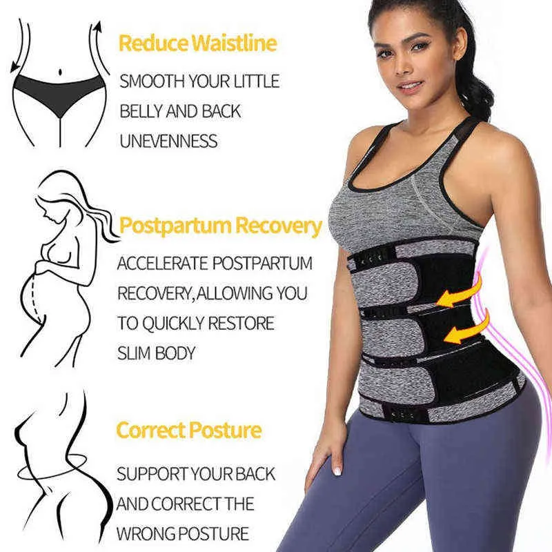 3 حزام مدرب خصر مشد النيوبرين عرق BodyShaper المرأة التخسيس غمد تقليل منحنى المشكل تجريب المتقلب 220125