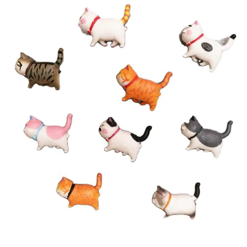 子猫冷蔵庫マグネットステッカー磁気キャット冷蔵庫の素敵なキティかわいい動物樹脂飾り子供家の装飾