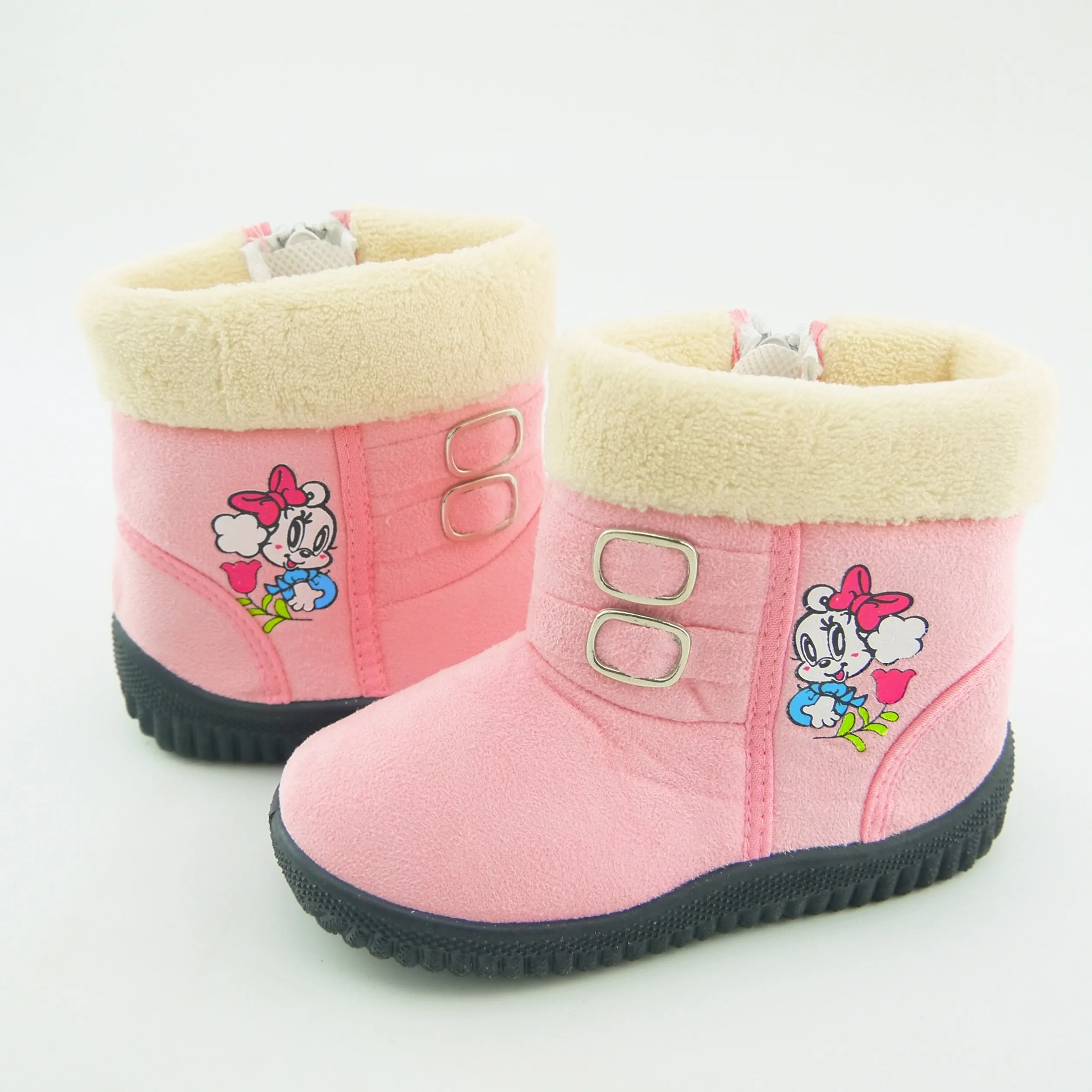 Koovan Baby Shoes Winter Warm Children Boots Dog Cartoon Cotton Girls Snow Boot Niños Niñas Niños Zapatos de goma 23-27 LJ201202