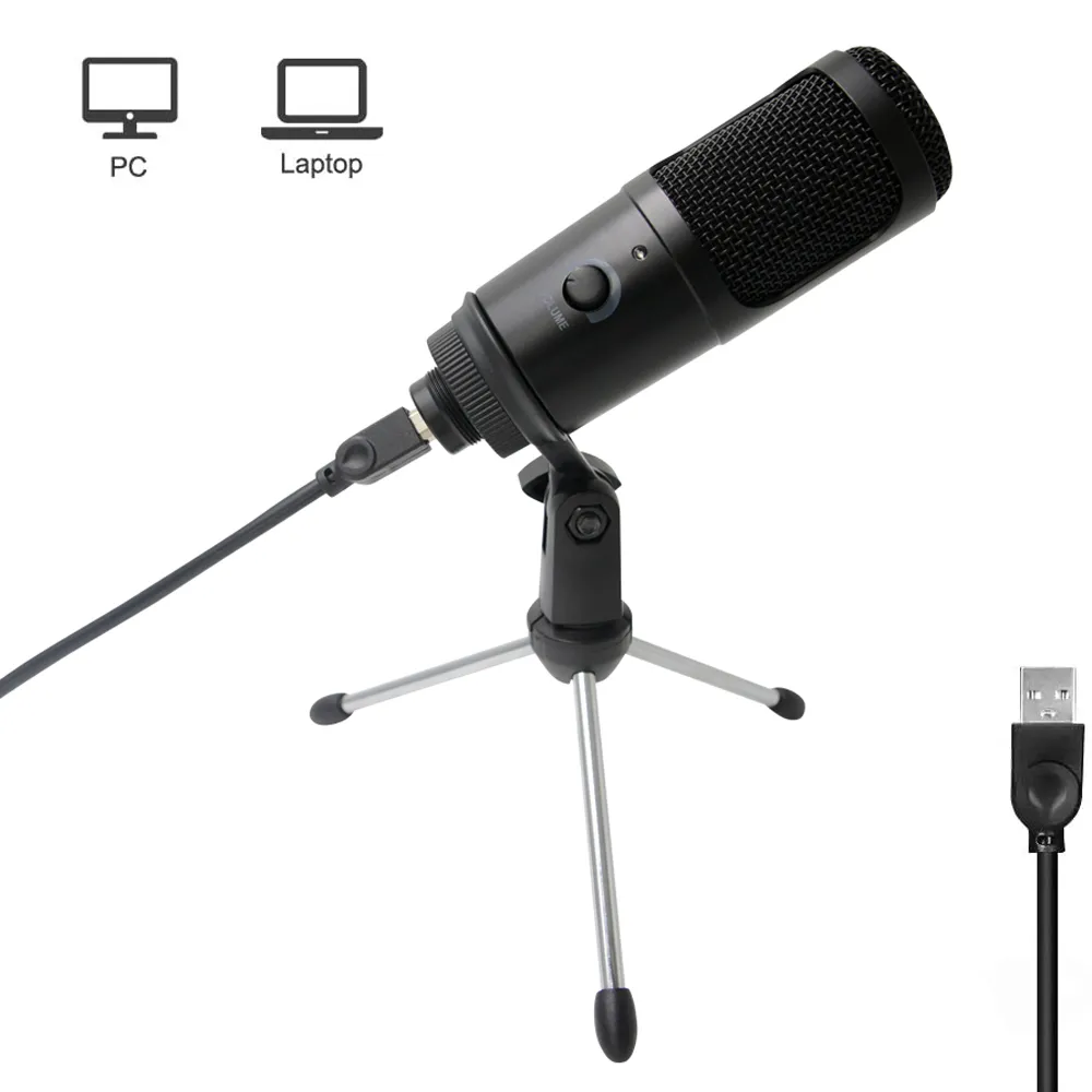Microfono USB in streaming Microfoni a condensatore in metallo computer portatile Studio di registrazione Streaming Karaoke Youtube TIKTOK