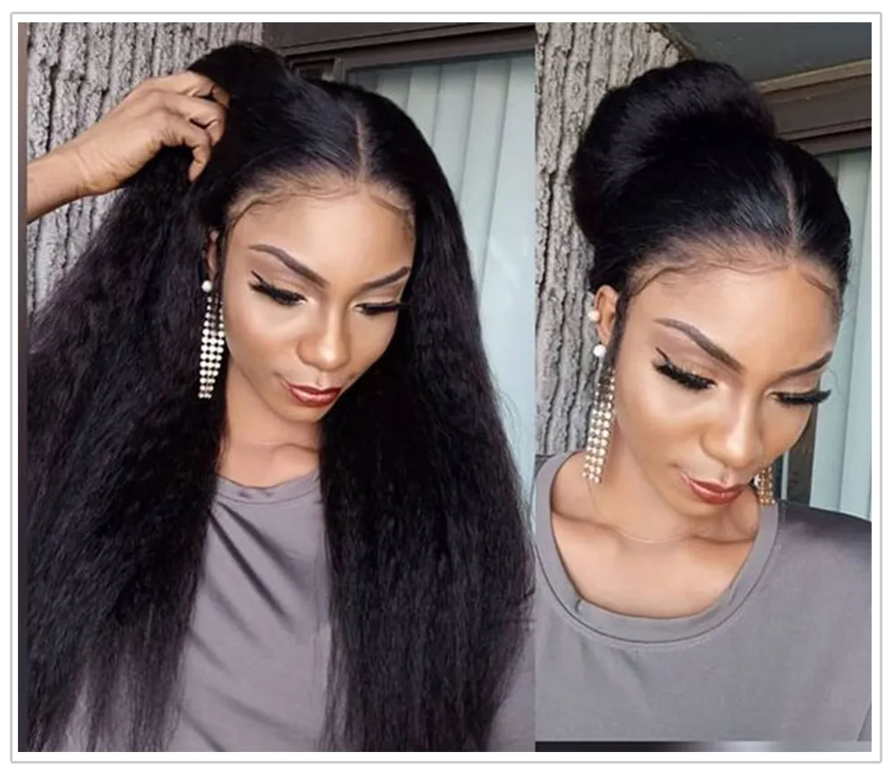 Kinky Straight Wig Full Lace Human Hair Wigs for Black Women 250 Density U Part Wig Yaki Full Lace Wig Lace Front Wigs EverBeauty6346641