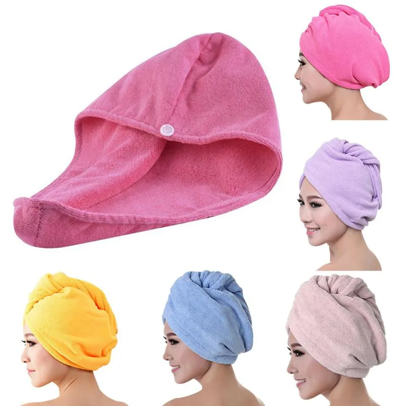 Mikrofiber badhandduk Dry Hair Quick-Torka Kvinnor Mjuka Dusch Keps Hatt Turban Headbonar Badverktyg