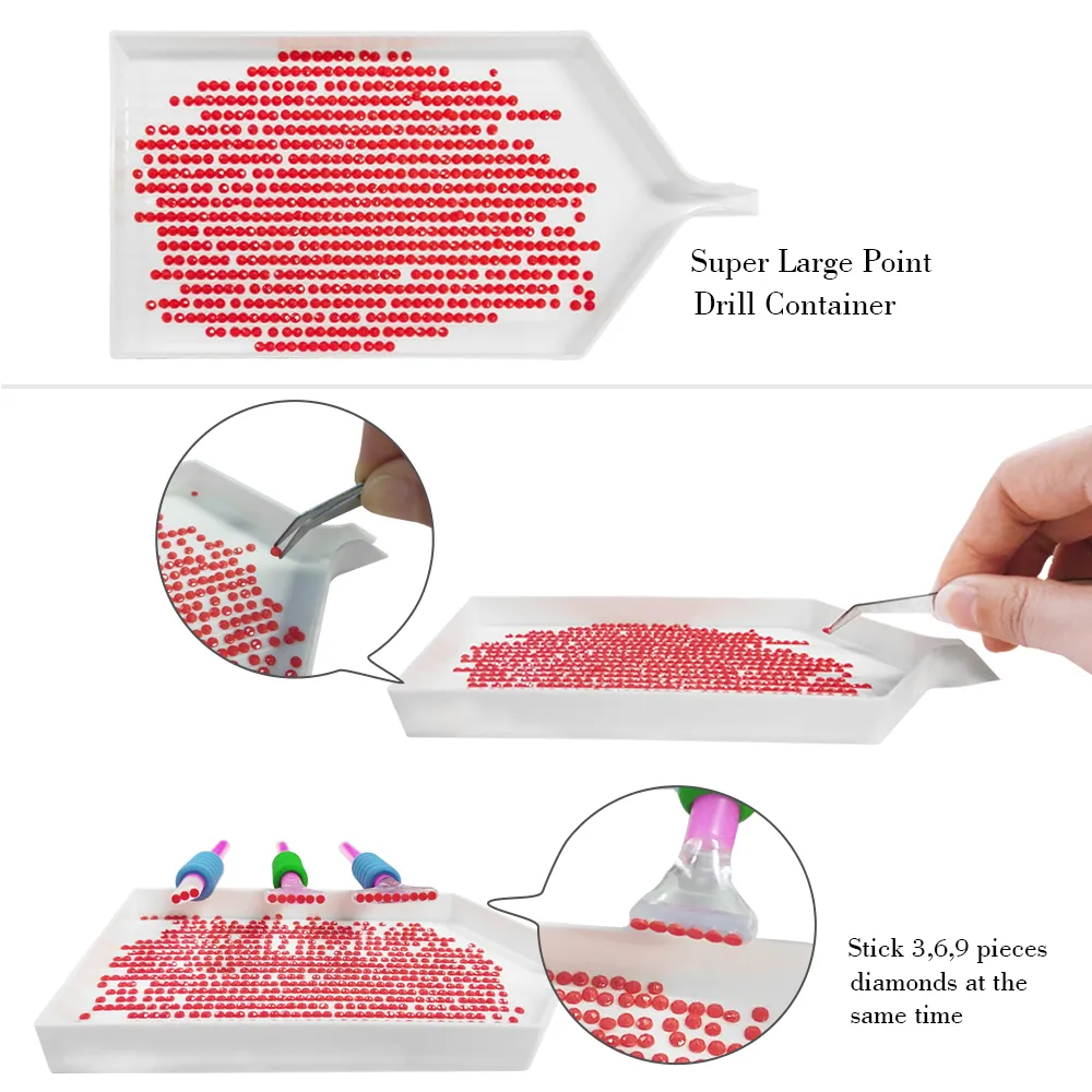 Diamentowe zestawy malarskie z tacą Organizator Diamentowe Akcesoria Akcesoria Narzędzia Do przechowywania, Diamentowe Malarstwo Dostawy 201226