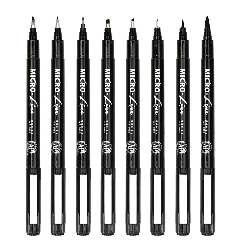 Hand Lettering Pens Neelde Drawing Line Calligraphy Waterproof Pigment Sketch Markers For Design Art Supplie Y200709