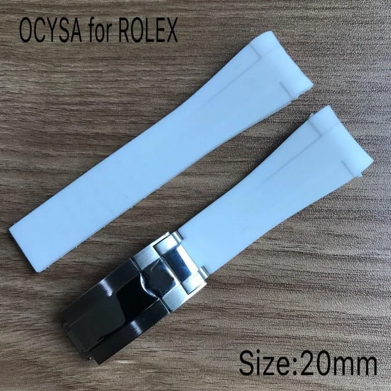 Coysa märke gummiband för Rolex Sub 20mm mjuk hållbar vattentät klockband klockor bandtillbehör med original stål 330w