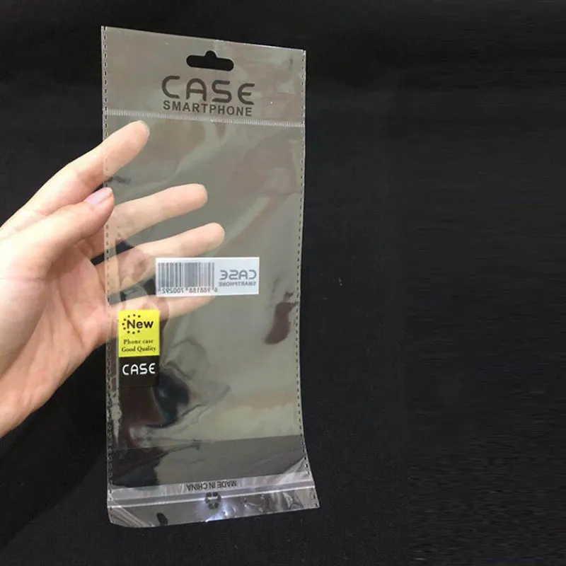 Universal 11*17cm Clear Self Adhesive Sealing OPP Plastic Packaging Bag Poly Pack Bags with Plane Hanging Hole for Smart Phone Case Cover