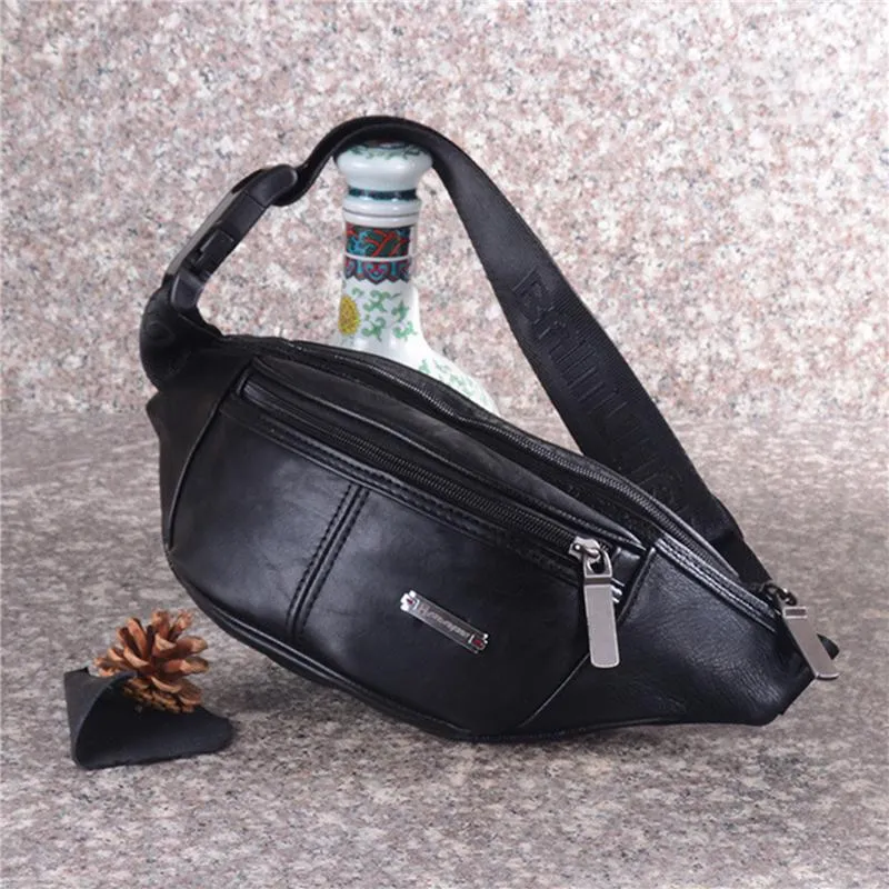 Taies masculines Packs masculins cuir Pu en cuir fanny sac à courroie sac de téléphone Sacs de téléphone