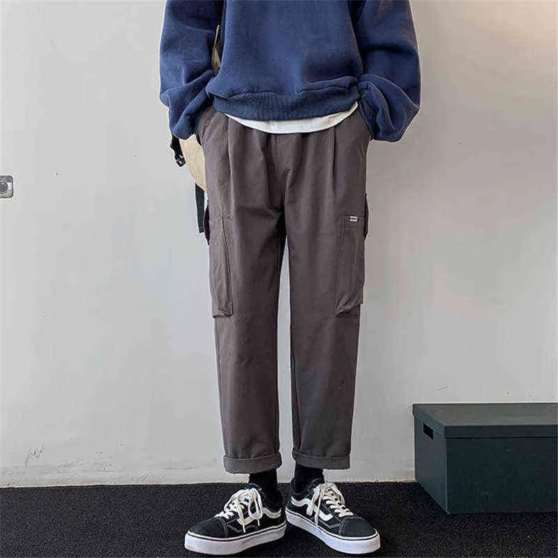 Spring And Autumn Loose Sweatpants Outdoor Work Cargo Pants Men Jogger Pockets Trend Straight Wild Casual Overalls Man 3XL G220224