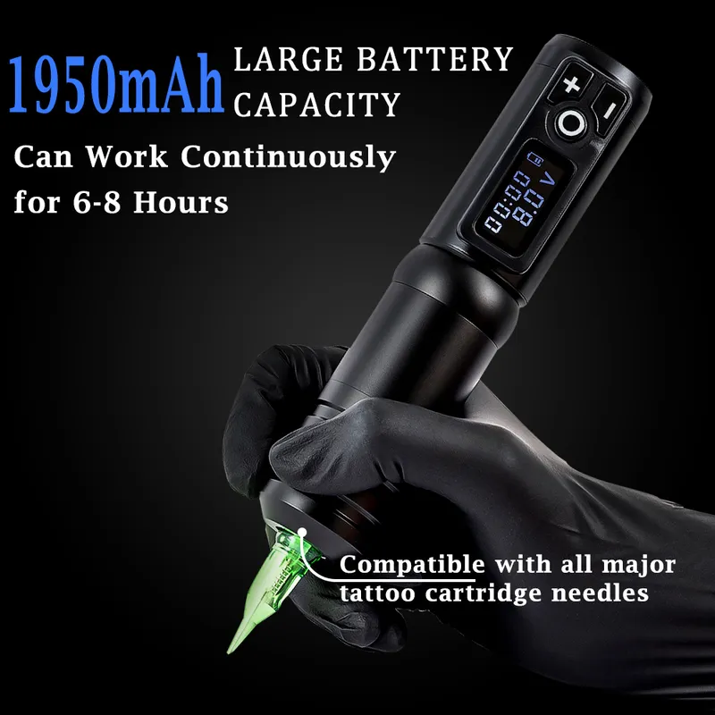 Dövme Makinesi Xnet Flash Kablosuz Kalem Pil Taşınabilir Güç Çekmez Motor Dijital LED Ekran Hızlı Şarj Ekipmanı 220829