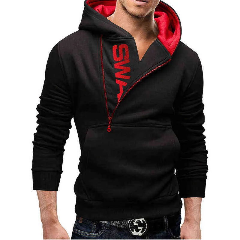 Erkek Trailtsits 2 Parçalı Set Sweatshirt + Sweatpants Sports Giyim Fermuar Hoodies Sıradan Erkek Giyim Büyük Boyu Moda 220107