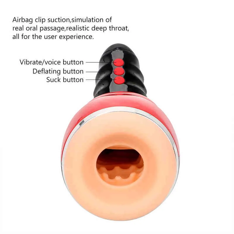 NXY Sex Masturbators Erotiska Man Masturbator Glans Sucking 3D Mouth Oral Leksaker För Män 18 Vibrator Penis Exercisator Washer Earphone Set Vuxenvaror 220127