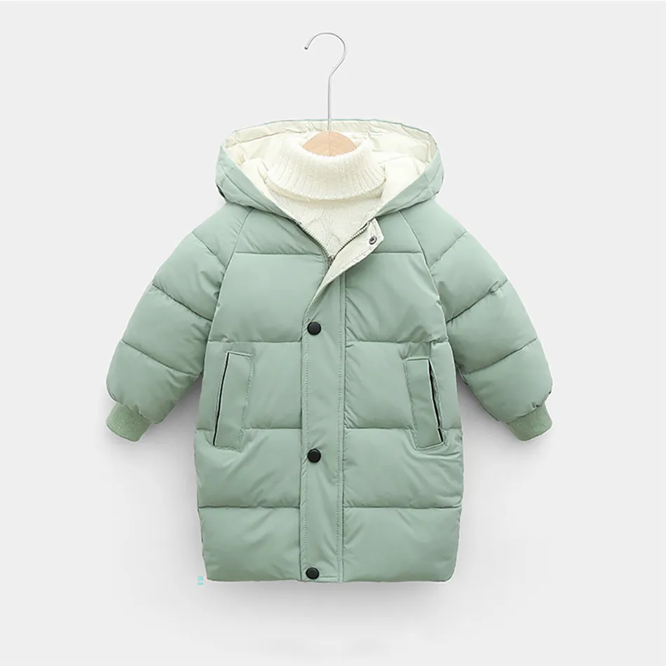 Abrigo de invierno para niños Chaqueta de invierno para bebés Niños Niñas Parka con relleno de algodón Abrigos Espesar Chaquetas largas y cálidas Ropa de abrigo para niños LJ201203