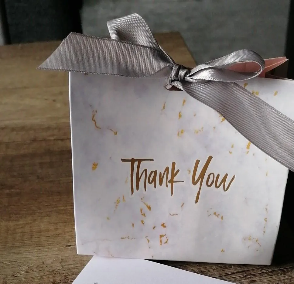 50 stks Creatieve Grijs Marmer Gift Bag Box voor Party Baby Douche Papier Chocolade Dozen Pakket Trouwbedankjes Snoep Boxes304n