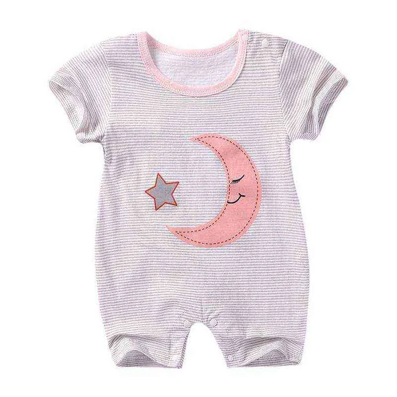 Bébé barboteuse coton nouveau-né corps costume été nouveau à manches courtes filles vêtements bébé pyjama garçons combinaison barboteuses G1221