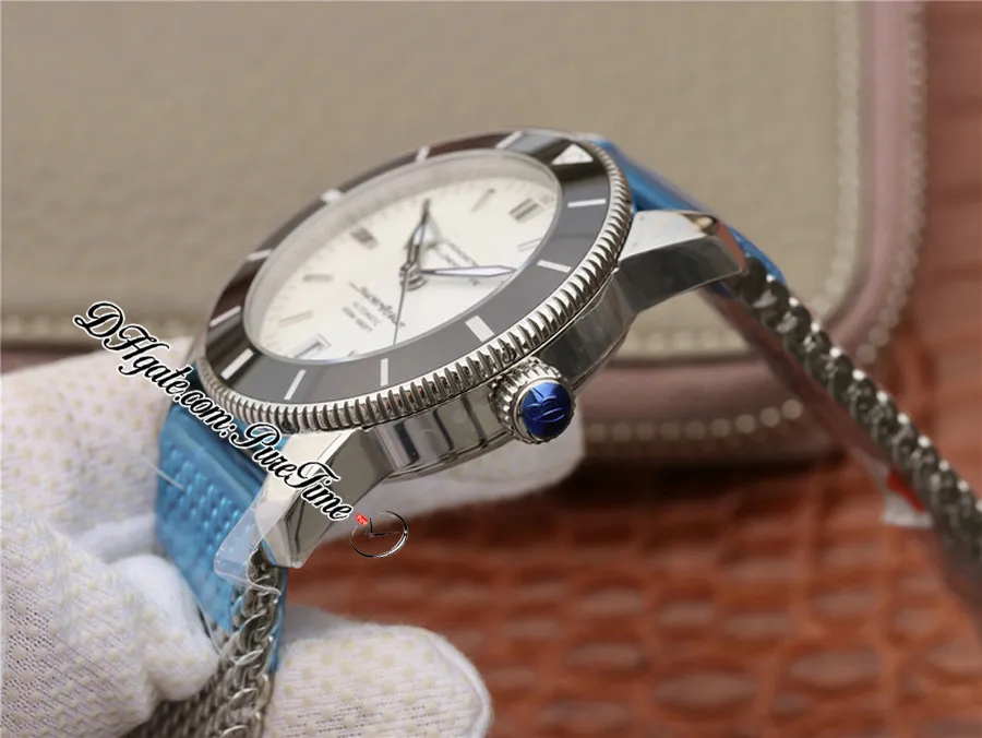 GF 42 мм AB2010121 ETA A2824 Автоматические мужские часы Черный керамический безель Белый циферблат Сетчатый браслет из нержавеющей стали Edition PTBL Pu332C