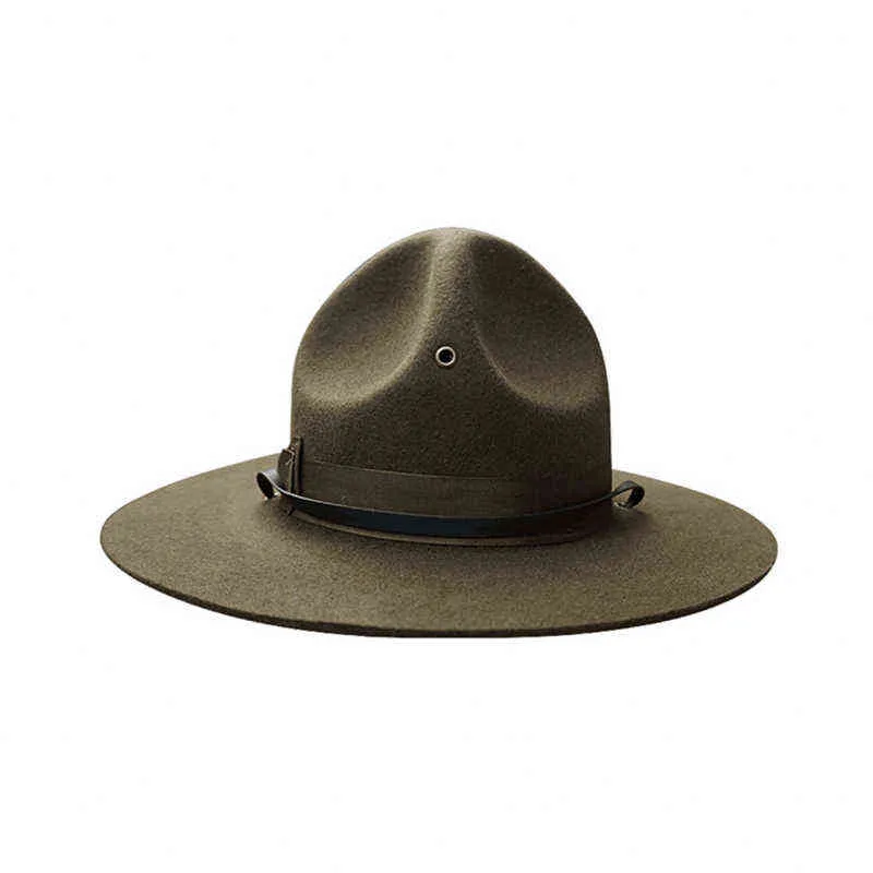 X047 U S Marine Corps Vuxna Wool Fe Hatts Justerbar Woolen Army Green Hats Fe Hat Men Fashion Womens Church Hats 211227185s