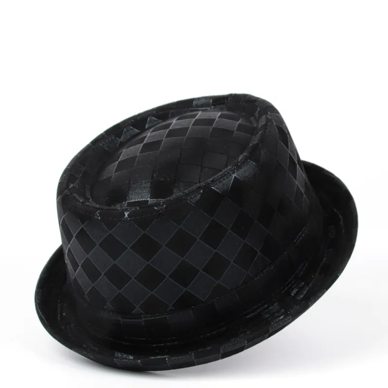 Män läder fedora hatt platt fläsk paj hatt för gentleman pappa bowler fläskpie jazz hatt big 4size s m l xl 22030113981189932497
