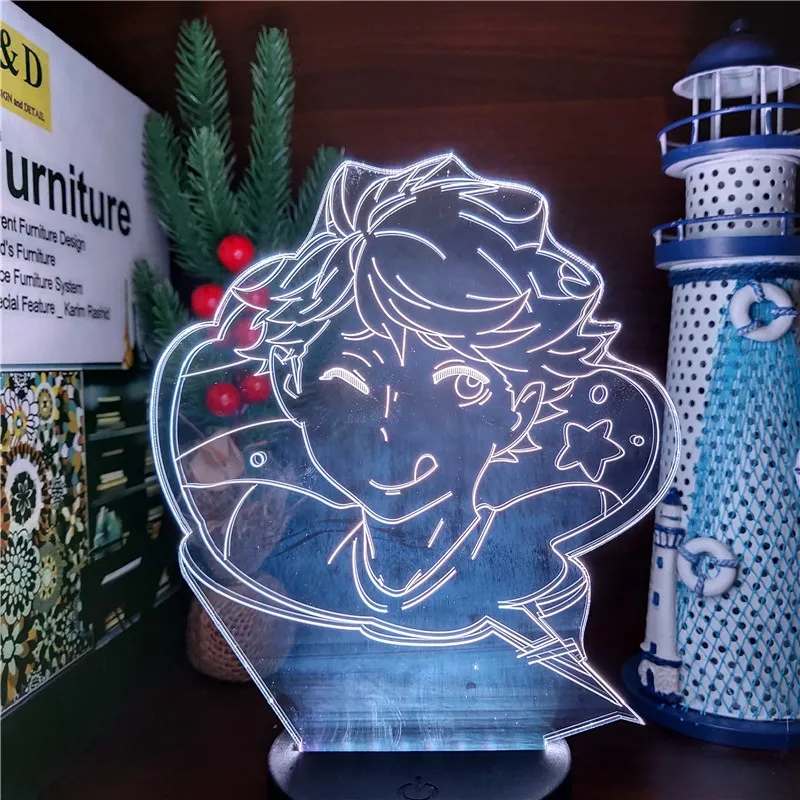 Haikyuu iwa-chan oikawa led 3d illusion légers de nuit lampe 7 chantant couleur lampara pour Noël cadeau240x