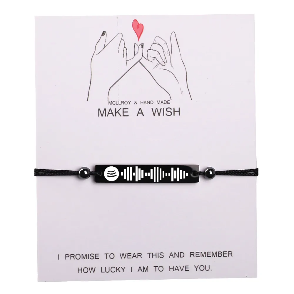 Custom Music Spotify Code Armband für Frauen Männer handgefertigtes Seilarmband Personalisierte Songcode Schmuck Geschenke für das Neujahr8896800