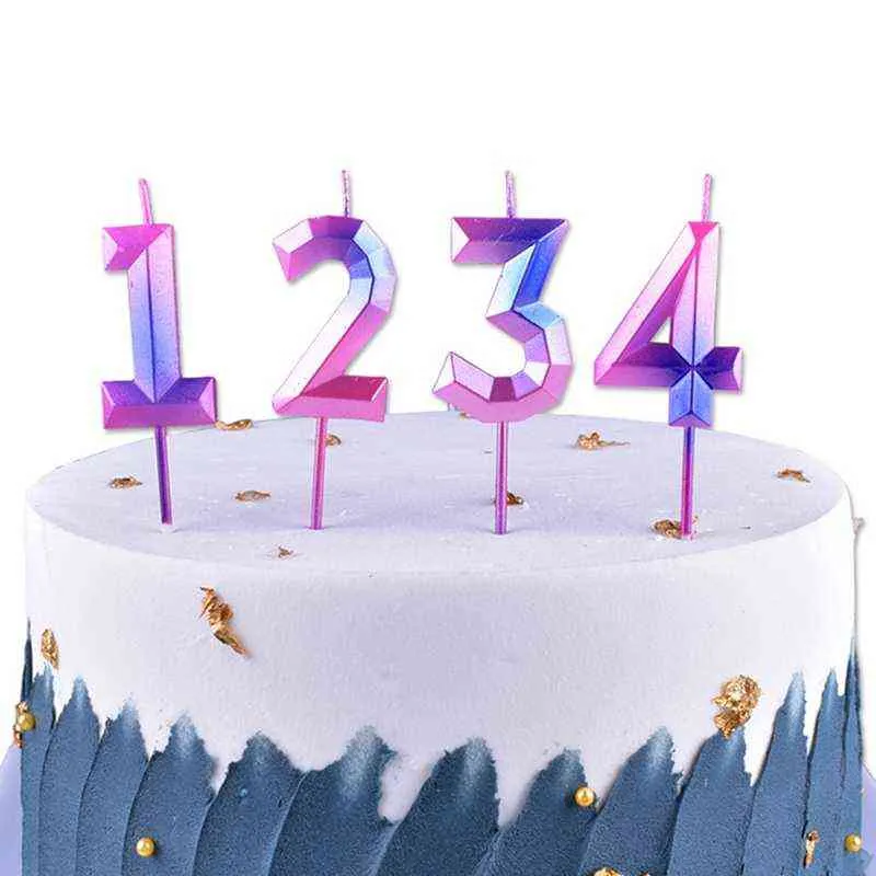 Happy Birthday Creative 0-9 Numbers Smokeless Color Candles Colorful Numbers, Cakes, Safe Candles Party Props