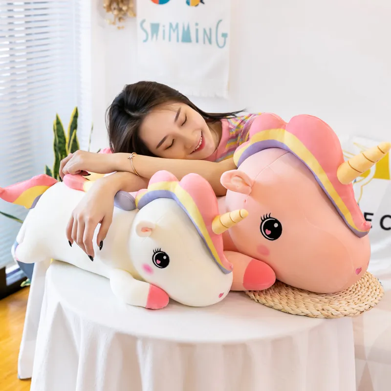 4060cm Lovely Rainbow Unicorn Plush Toys Giant Unicornio Stuffed Animal Toy Soft Horse Peluche Doll Pillow Gift for Children9633733