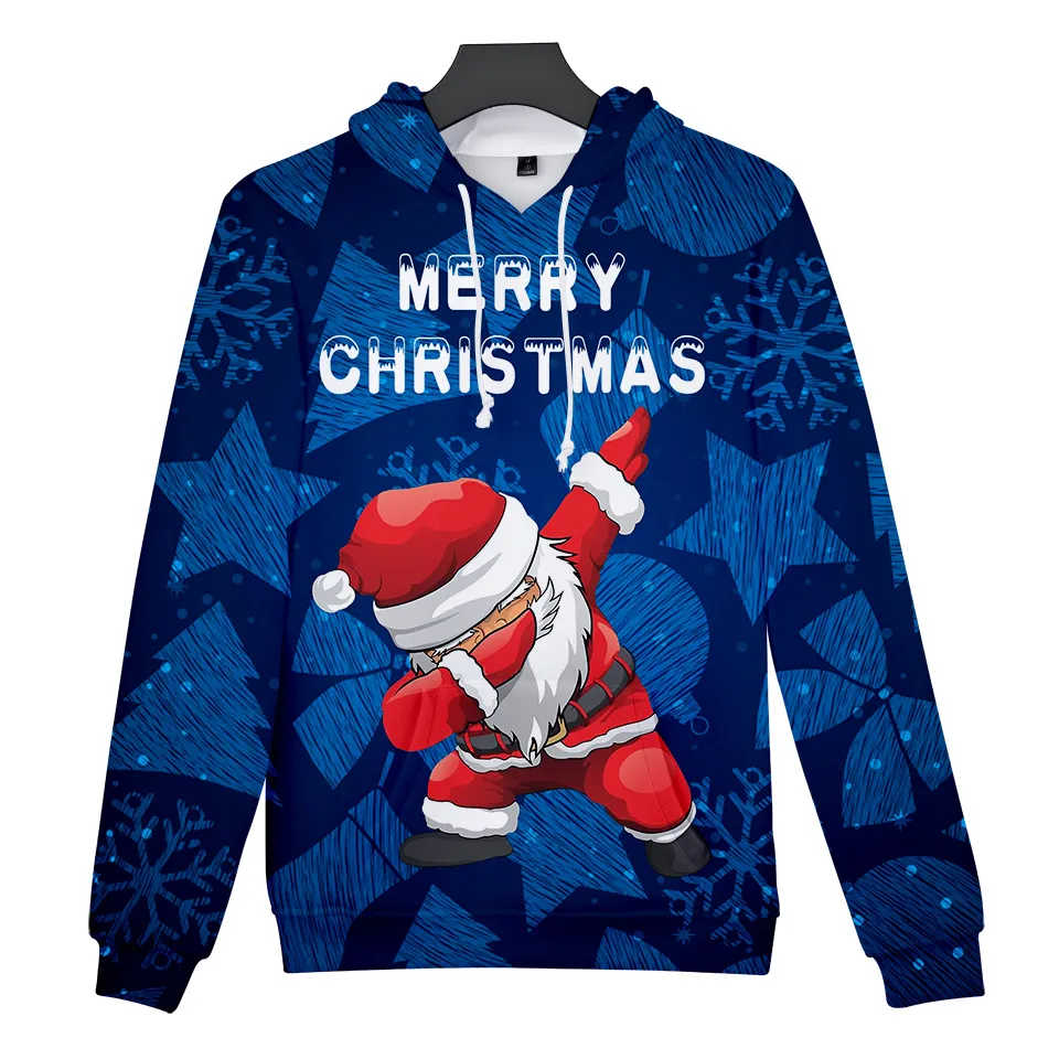 Kerstmis 3D Hoodies Kinderen Volwassen Sweatshirts Mannen Vrouwen Grappige Hoodies Herfst Lange Mouw Warme Hoodie Hip Hop Santa Claus Hoodies C1117