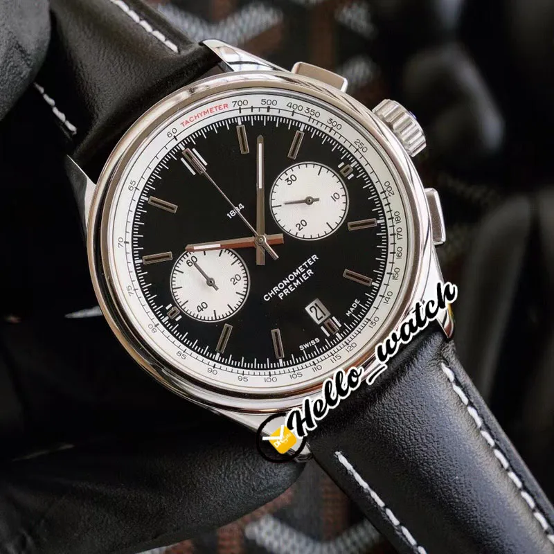 Nowy premier B01 stalowa obudowa AB0118A61C1P1 VK kwarc chronograf męski zegarek stopwatch niebieski wybór niebieski skórzany pasek