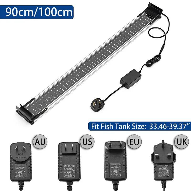 AC100240V 144 Led Fish Tank Lampe rium Lights 2835smd 90CM extensible pour 85100cm AluminiumAcrylic Material Y200917