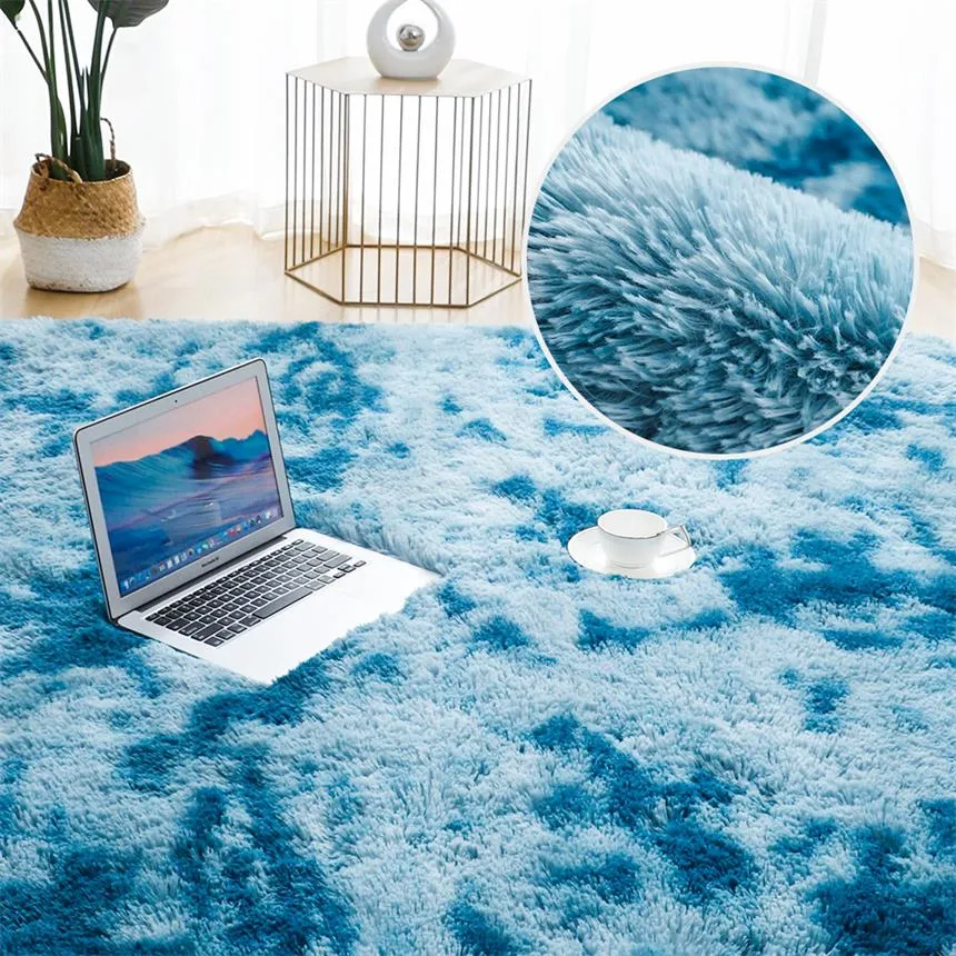 Tapis épais en peluche pour salon, lit d'enfant, chambre à coucher, sol moelleux, fenêtre, chevet, décoration de maison, en velours doux, Mat276R