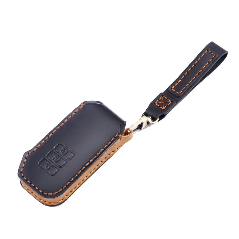 Luxury Car Key Case Cover Genuine Leather Keychain Accessories for Kia Ev6 Seltos K5 Sorento Mq4 7 Button Keyring Holder Shell 220228
