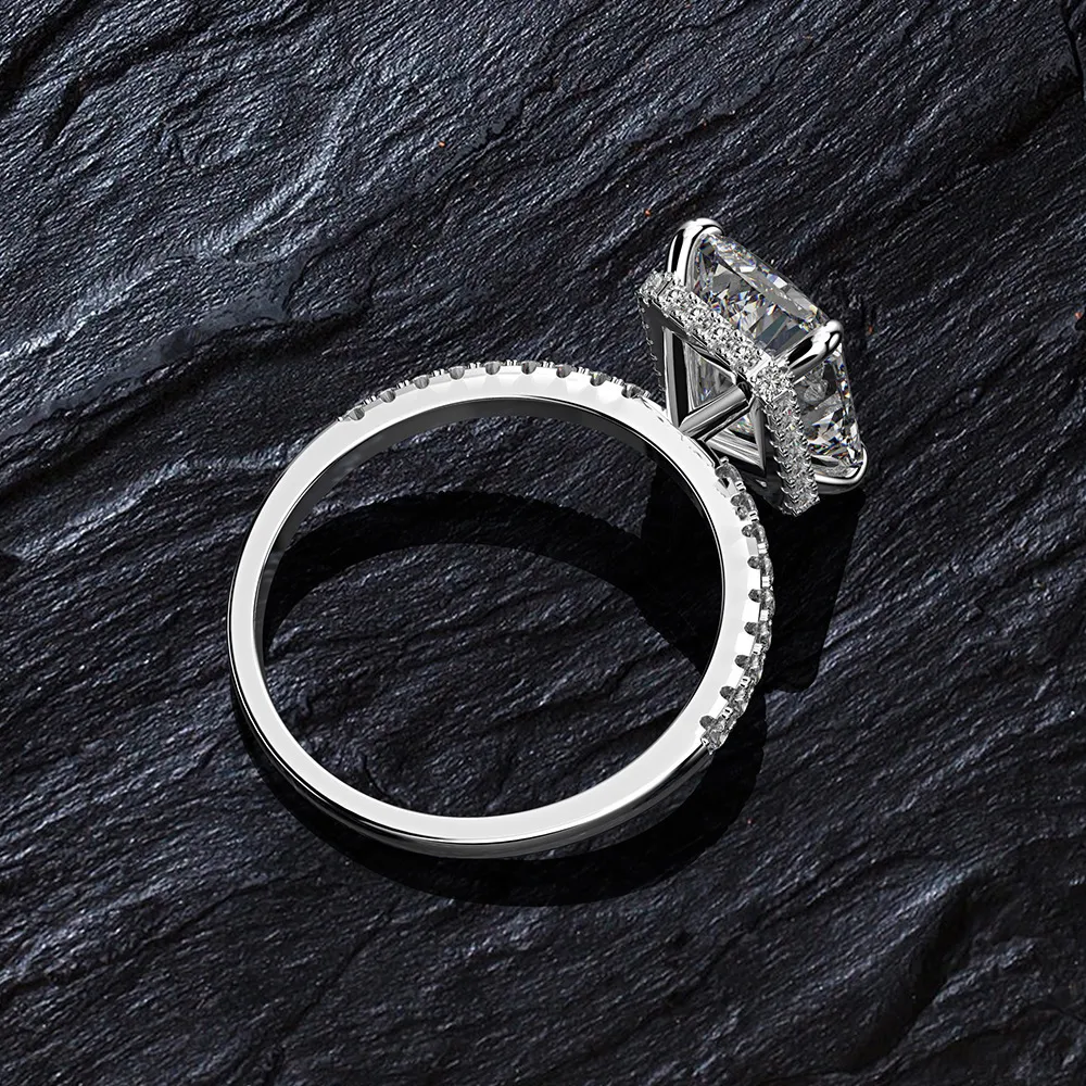 Wong Rain Classic 100 Plata de Ley 925 8 11 MM creado anillo de compromiso de boda con piedras preciosas de moissanita joyería fina entera Q14300578