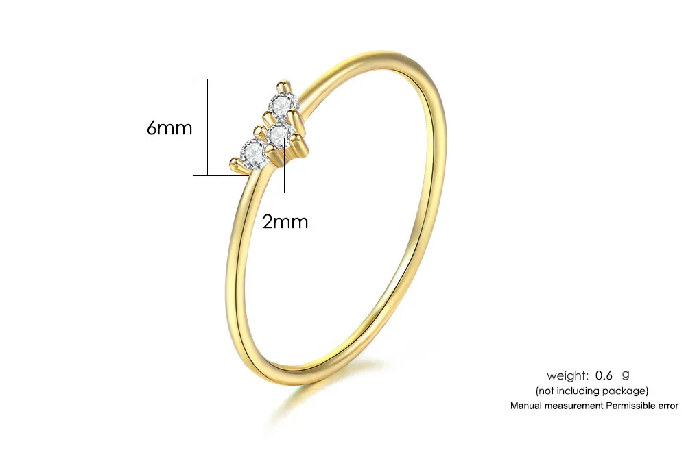 Tiny 14K Gold Love Heart Diamond Pieces Of Exquisite Small Fresh Style Dames Verlovingsring Sieraden Geschenken