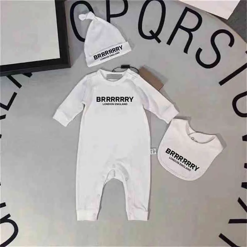 Infant born Baby Girl Designer Brand Letter Costume Overalls Clothes Jumpsuit Kids Bodysuit for Babies Outfit Romper Outfit 220105