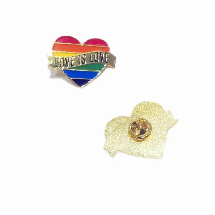 Gay Pride Heart tęczowa flaga broszki przypinka LGBT szpilki miłość jest miłością emaliowane szpilki dla kobiet mężczyzn biżuteria akcesoria prezent