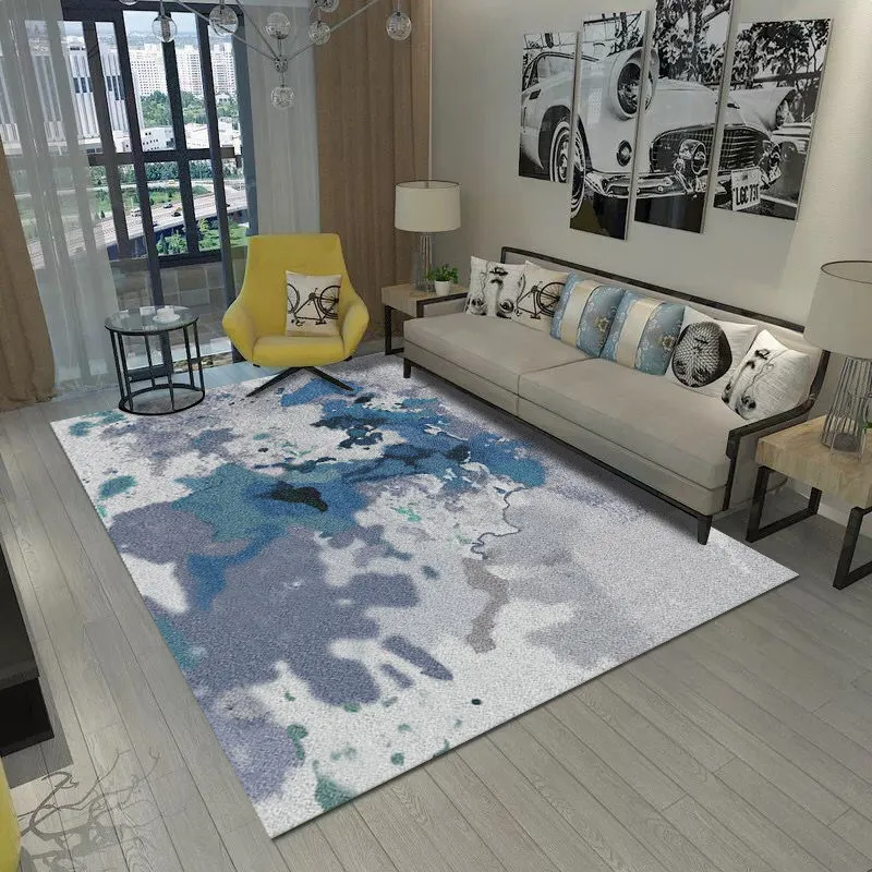 Geométrico arte moderna sala de estar tapetes casa nordic quarto cabeceira cobertor área grande estudo macio teppich floor8886252