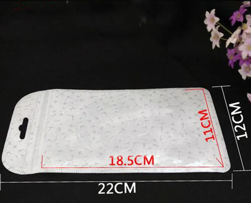 Kein Druck 12*22cm Reißverschluss-Verschluss-Plastikeinzelhandelstasche für Samsung Hauwei-Handy-Fall-Abdeckung weiches Paket-Beutel-Anzeigen-weißer durchsichtiger Beutel