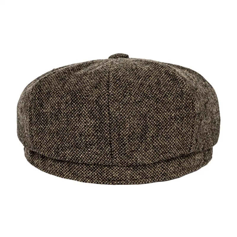 BOTVELA Men Wool Blend Newsboy Flat Cap Gatsby Retro Hat Driving Caps Baker Boy Hats Women Boina Khaki Coffee Brown 005 20256T