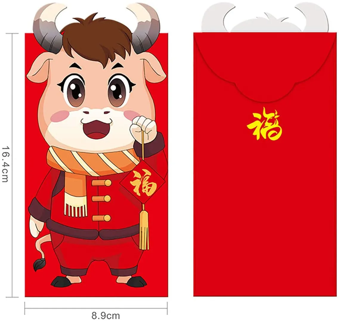 Китайский Новый год Красные Конверты 2021 Китайский Красный Пакеты Подарок Деньги Конверты Рождественский Весенний Фестиваль DHL DHL