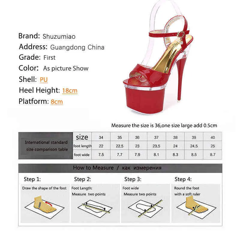 Sandals Strip Pole Dance Shoes Women Summer New High Heels Peep Toe Sandals 18Cm Thick The Bottom Waterproof 8.5cm Nightclub 220121