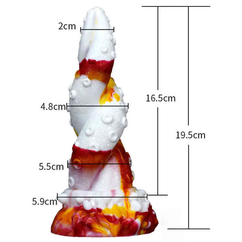 NXY Dildos 항문 장난감 Yocy 원하는 새로운 현관 플러그 여성 자위 장치 액체 실리콘 낙지가 거짓 페니스 0225