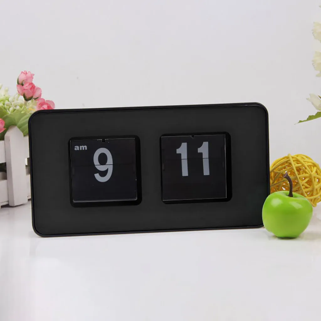 Otomatik çevirme Saat masası Flip Dahili Dişli İşletme Şık Modern Masa Duvar Dijital Saat Ev Dekoru Yeni Bırak LJ201211245U