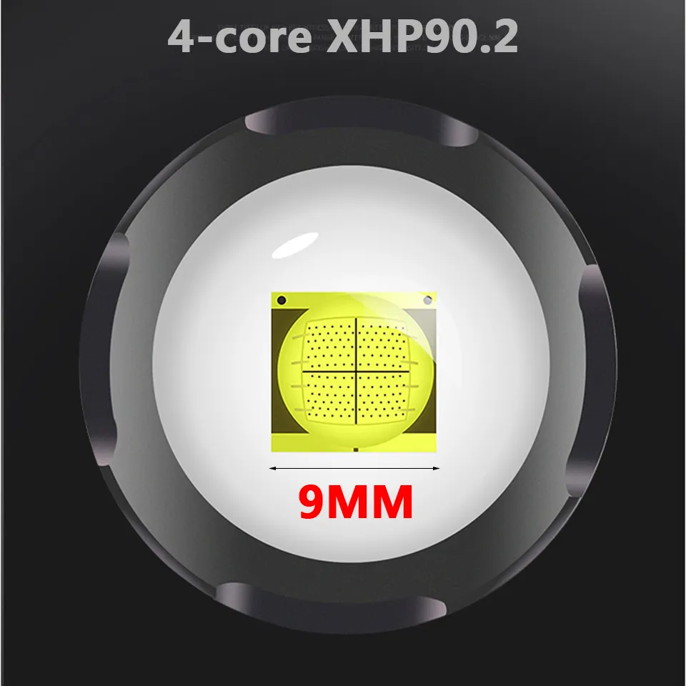 Z30 XHP90 2 슈퍼 브라이트 LED 더블 헤드 손전등 방수 방수 수수성 확대 실용 토치 작업 라이트 스포트라이트 블러딩 LANTERN224P