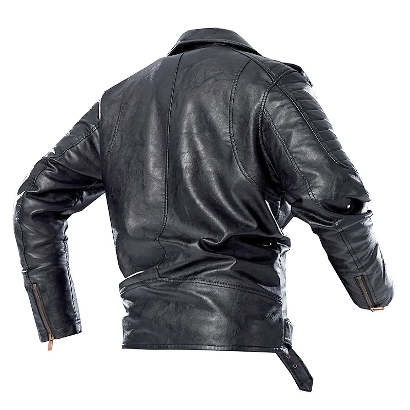 Veste en cuir de mode pour hommes Manteau de marque Veste en cuir de moto Hommes Vestes en cuir Faux Manteaux d'hiver Coupe-vent 201127