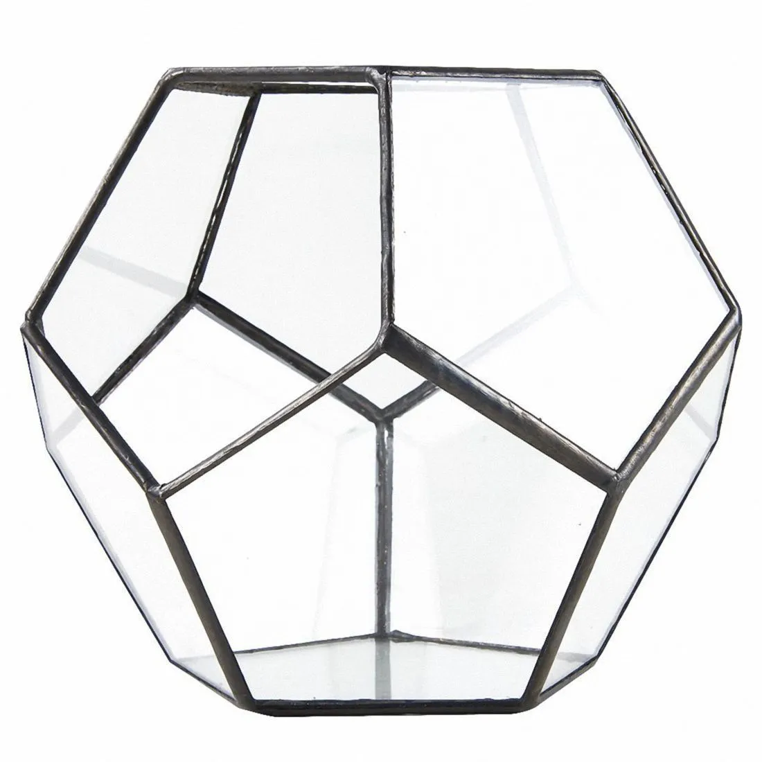 Black Glass Pentagon الهندسة الحاوية terrarium نافذة عتبة تزيين زهرة وعاء الشرفة زارع DIY مربع العرض Y2007238277472