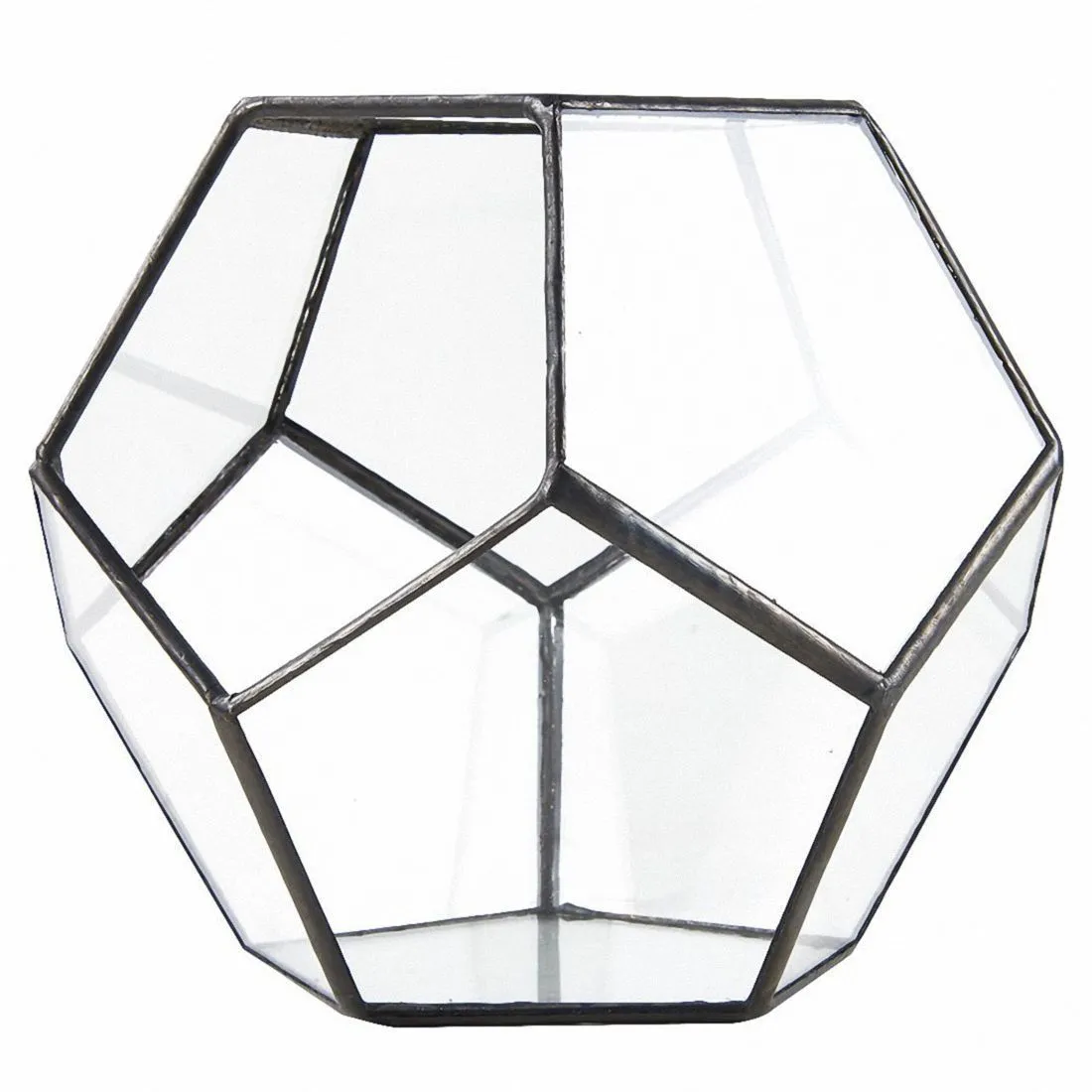 Schwarzes Glaspentagon Geometrische Terrarium -Behälter Fenster Billel Dekor Blumentopf Balkon DIY Display Box Y2007231463156