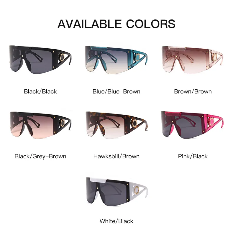 LAMOFUR 2021 Большие женские солнцезащитные очки с градиентом, модные женские очки без оправы, люксовый бренд, дизайнерские индивидуальные очки 4393 220216
