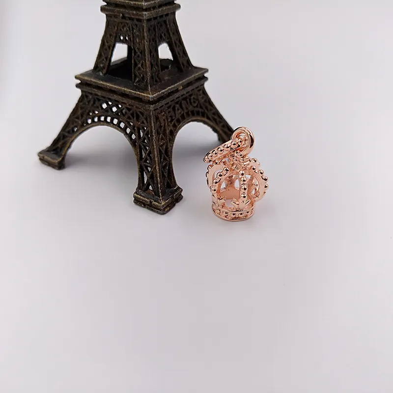 Geen kleur Fade Off Solid Rose Gold Noble Pracht met CZ Pandora Charms voor Armbanden DIY Jewlery Making Losse Kralen Zilveren Sieraden Groothandel 781376